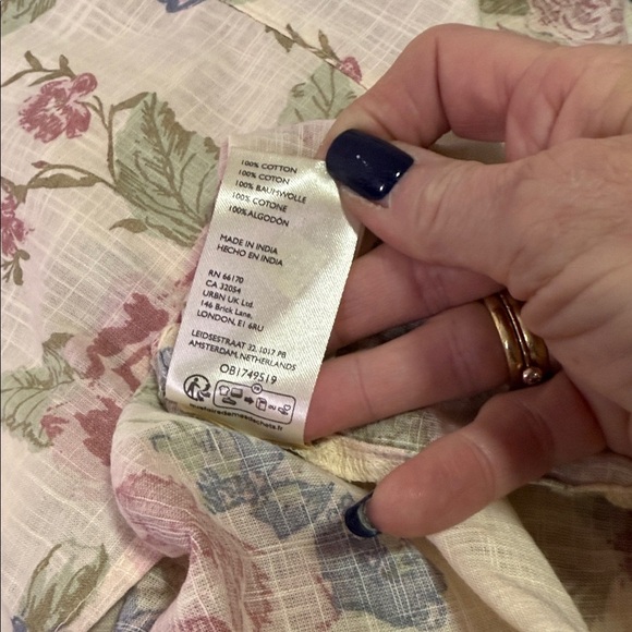 Free People NWT Mara Floral Printed Long Sleeve Button Down Blouse Size M - Picture 12 of 13